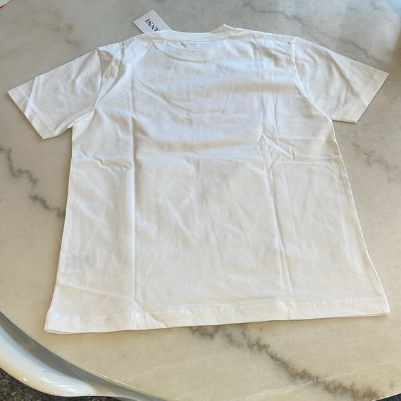NWT GANNI POWER ANGELS WHITE COTTON TEE. M - Picture 7 of 9